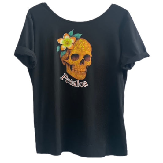 Camiseta Petaloa Calavera negra
